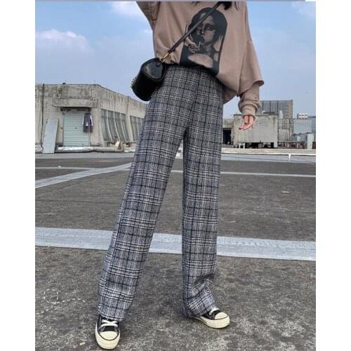 Winter Autumn Woolen Women Trousers Slim Fit Women Pants Women High-waist Women Pants Casual Women Trousers Straight Pants