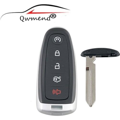 QWMEND 5 Buttons Remote Car Key Case Cover Fob For Ford Explorer Edge Escape Flex Taurus 2011 2012 2013 2014 2015 Smart Car