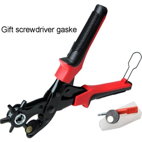 DIY Leather Hole Punch Belt Revolving Puncher Eyelet Hole Hand Pliers Craft Tools Fabrics Sewing Puncher Strap Machine 10 Inch