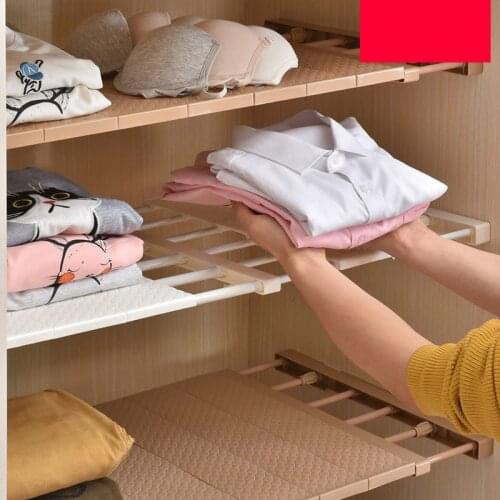 30CM Width Flexible Plastic Wardrobe Rack Storage Organizer Scalable Space Saving Bedroom Closet Shelves Kitchen Cabinet Holders