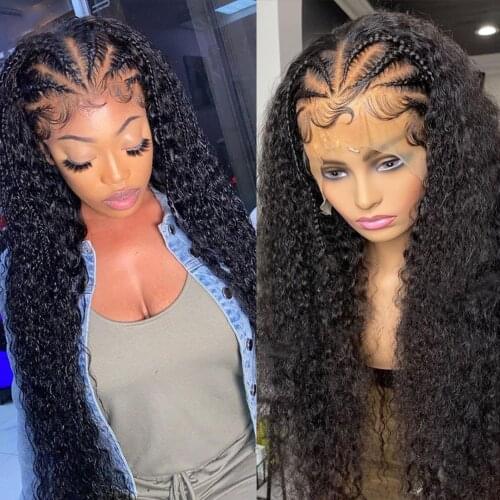 Goddess Braids 13x4 HD Lace Frontal Wig Braided Half Up Half Down Hair Black Women Braids 250 Density Braids Hairstyles