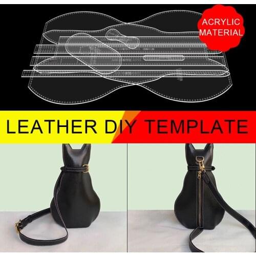 Handmade Leather Goods Diy Cat Cartoon Lady Chest Bag Backpack Shoulder Bag Acrylic Pattern Drawing Model