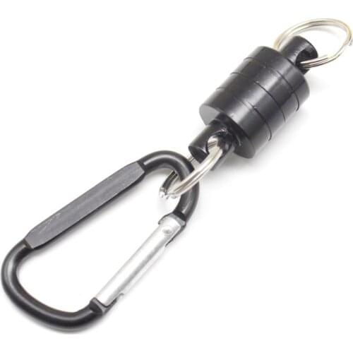 Magnetic Net Release Fly Fishing Aluminum Strong Train Net Holder 7.7LB Lanyard Cable Pull 4KG