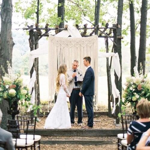 Macrame Wall Hanging 100 x 115cm Cotton Handmade Woven Wall Tapestry Large Boho Wedding Backdrop Wall Decoration for Living Room