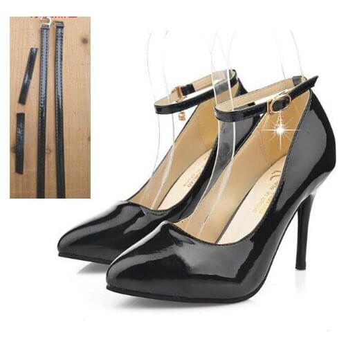 Fashion Convenient Patent Leather Shoe Belt Ankle Shoe Tie For Women Free Shipping