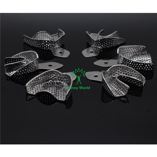 New Brand Dental 6pcs/set Autoclavable Stainless Steel Impression Trays