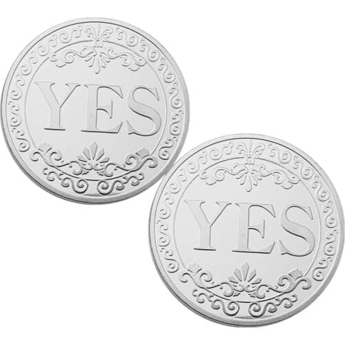 Floral Two-sided YES Letter Ornaments Collection Arts Gifts Souvenir Commemorative Coin Collection Enthusiasts Challenge Coin Ma