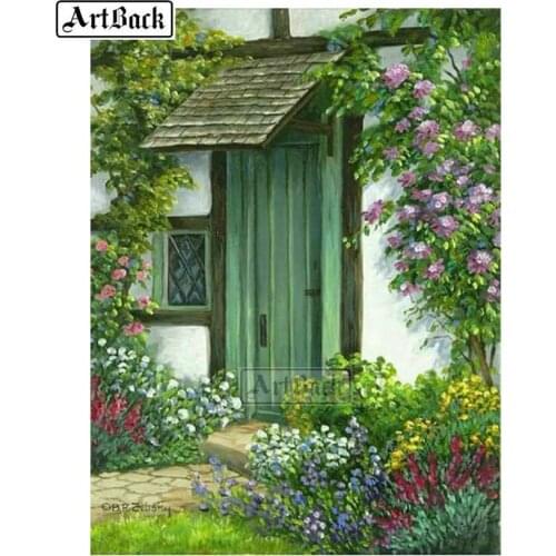 Full square / round drill diamond painting house flower 3d mosaic diamond embroidery decorative landscape gift ARD517