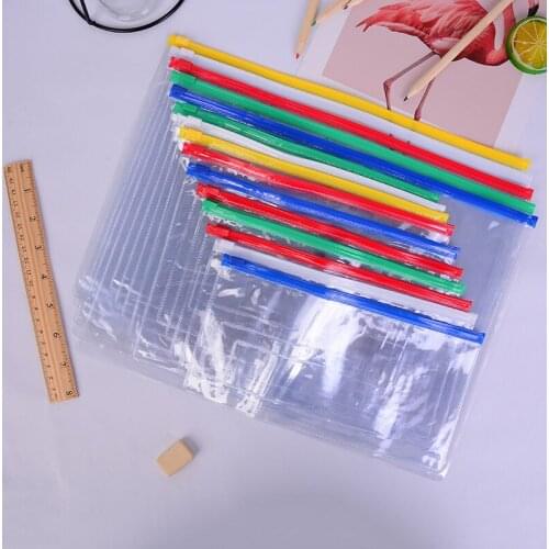 1Pc A6/A5/A4 Portable Clear Paper File Folder Book Pencil Pen Case Bag Pouch Plastic School Office Supplies Pencil Bag