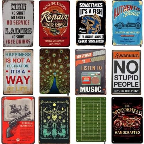 Warning Metal Sign Wall Sticker Vintage Wall Art Metal Plaque Tinplate Retro Style Metal Plate Sign for Man Cave Club Decoration