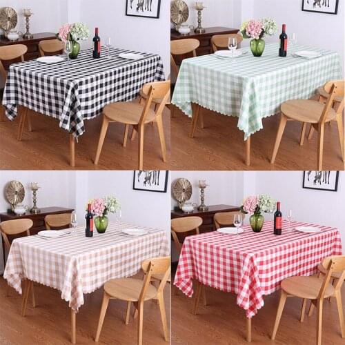 Rectangular Table Cloths Plaid Red Table Cover For Living Room Dinning Coffee Table Decoration Aesthetic Supplies 1.2*1.8m/pc
