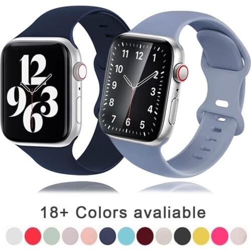 Soft Silicone Band for Apple Watch Series 6 5 4 3 2 SE 38MM 42MM Rubber Sports Watchband for iWatch 6/5 40MM 44MM Strap