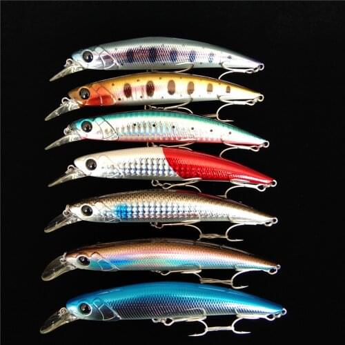 TSURINOYA 7pcs DW77 110mm 22g sinking 0.8-1.2m Fishing Lure Minnow Hard Lure Good Action With Hook Isca Artificial Leurre