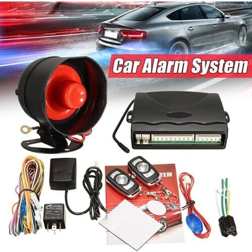 Universal 1-Way Car Alarm Vehicle System Protection Security System Keyless Entry Siren + 2 Remote Control Burglar Alarm