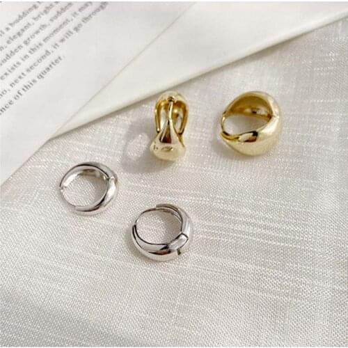 Vintage Gold Silver Color Small Smooth Dome Circle Earrings for Women Goth Water Drop Round Earings Cute Fashion Jewelry