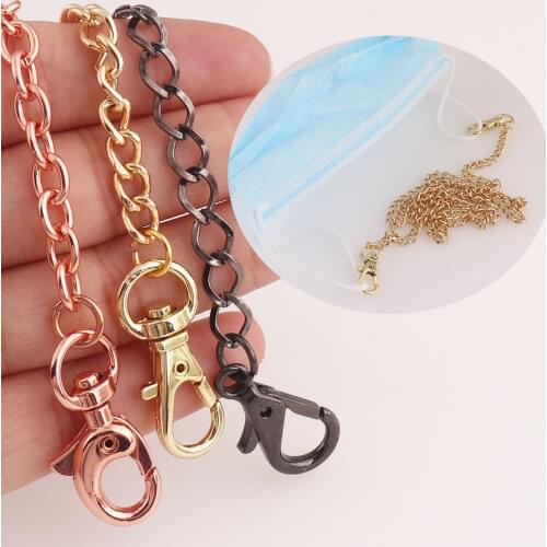 Gold/Black/rose Gold Lanyard Lobster claws Chain Holders Lanyard,Links Gift, lanyard adult