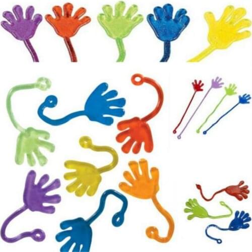 10Pcs/set Kids Party Supply Favour Mini Sticky Jelly Stick Slap Squishy Hands Toy Funny Jokes Toy