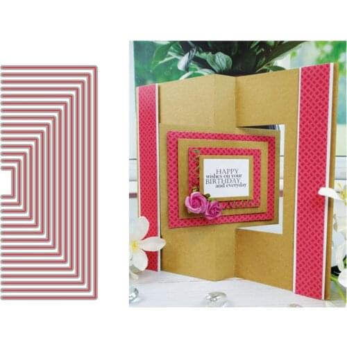 15pcs/Set Half Rectangles Metal Cutting Dies Stencil for DIY Scrapbooking Album Embossing Paper Cards Making Decorative Crafts