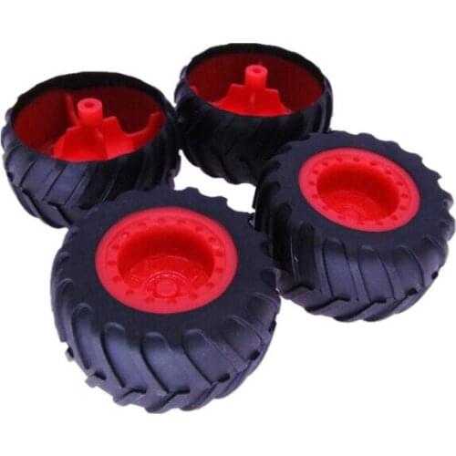 4Pcs 2*38mm Rubber Tires Wide Wheels For DIY Toy Car Off Road Truck Crawler Buggy Model
