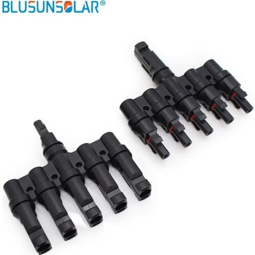 5 Pairs/Lot high quality Waterproof IP67 Female /Male 5 to 1 PV Solar Panel T- Branch Connectors For Solar pv System TF0168