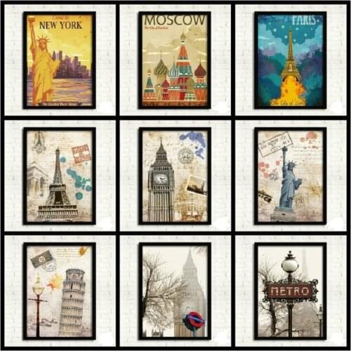5D DIY diamond painting world famous cities Paris New York Moscow Roman diamond embroidery cross stitch diamond Mosaic diamond p