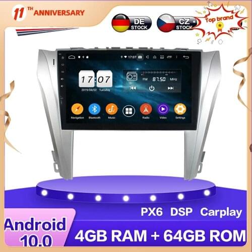 Android 10 Car Multimedia Radio px6 DVD Playe Auto GPS Navigation Stereo for Toyota Camry 2014 2015 Carplay DSP WIFI BT Headunit