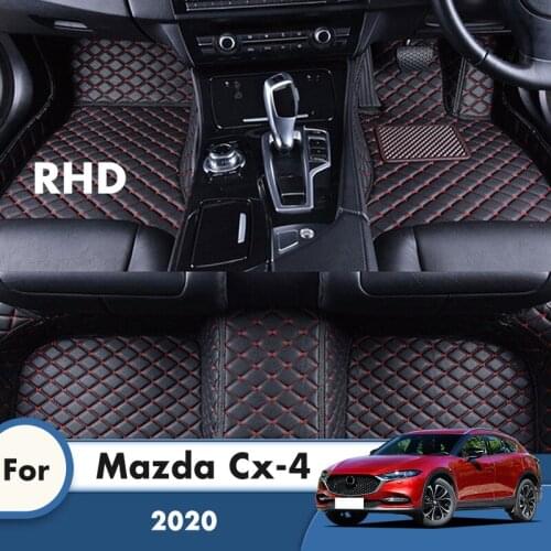 RHD Custom Car Floor Mats For Mazda Cx-4 2020 Waterproof Leather Carpets Auto Styling Foot Pads Car Accessories Interior Covers