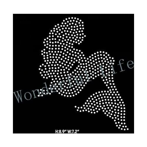 Free shipping Mermaid rhinestone templates hot fix rhinestones transfer design