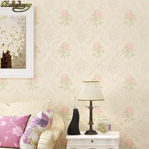 Beibehang European Luxury Flowers Stereo Damascus 3D Relief Mural Wall Paper Living Room Bedroom Wallpaper For Walls Green