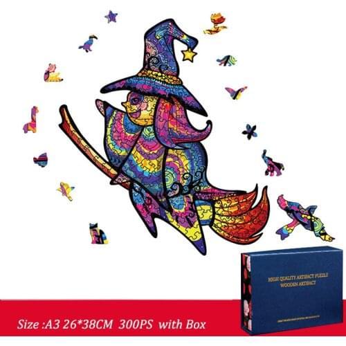 FEOOE A5 A4 A3 Size panda Dryad pumpkin bat hippo Pegasus Halloween eagle Animal Wooden eagle Toys Gift Wooden Jigsaw Puzzle YSH