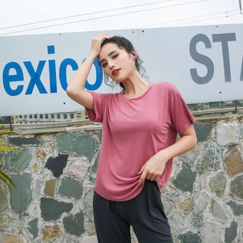 Jersey Women Sport Shirt Fitness Short Sleeve Gym Wear Cross Back Yoga Top Workout Solid Loose Breathable Sportswear