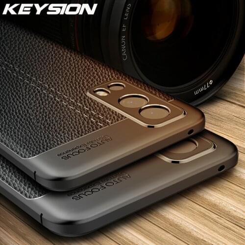 KEYSION Shockproof Case forIQOO Z3 U3 U3X leather texture soft silicone Phone Back Cover for VIVO Y72 Y52S 5G Y31S Y31 Y51 2020