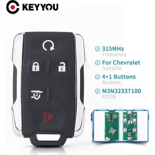 KEYYOU Car key 315Mhz Remote Fob For Chevrolet Silverado Colorado 2014-2018 GMC Yukon M3N32337100 4+1 Buttons