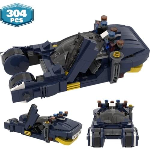 Moc Classic Sci-fi Movie Blade-Runner Spinner 1982 Flying Technical Car Building Blocks City Aerocar Model Bricks Toys Gift