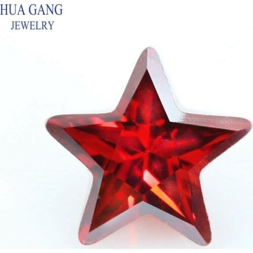 5A Garnet Star Shape Brilliant Cut CZ Stone Synthetic Gems Cubic Zirconia For Jewelry Size 2.5x2.5~12x12mm Free Shipping