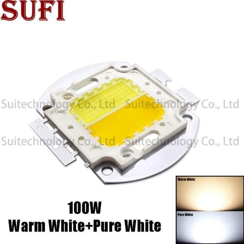 High Power 100W Double Color Warm White + Pure White LED Integrated Lamp Beads Chip For Spotlight Floodlight Photography Lamp