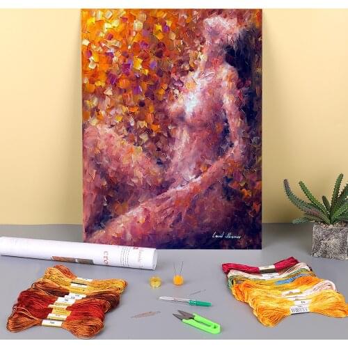 Mujer Desnuda Printed Fabric 11CT Cross Stitch Full Kit DIY Embroidery DMC Threads Handicraft Sewing Painting Decor