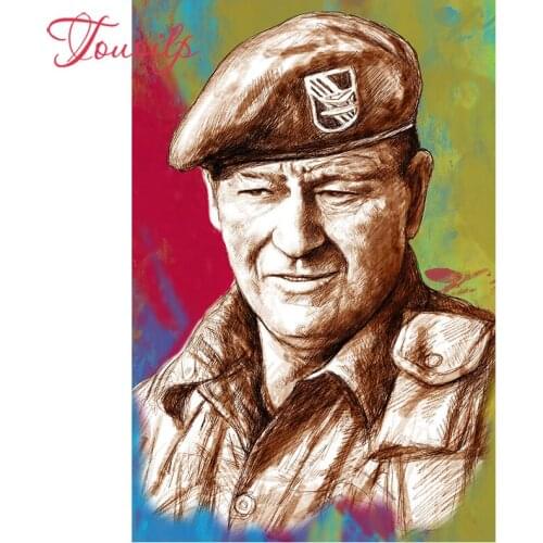 TOUOILP 5D Diamanten crystal square&round diamond sets decorative 5d John Wayne 5D diamond painting mountain