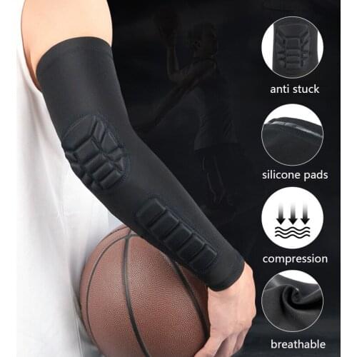 Arm Warmers Basketball Sleeves Honeycomb Anti-collision Non-slip Compression Elbow Pads Protector Armband Sport Safety Band