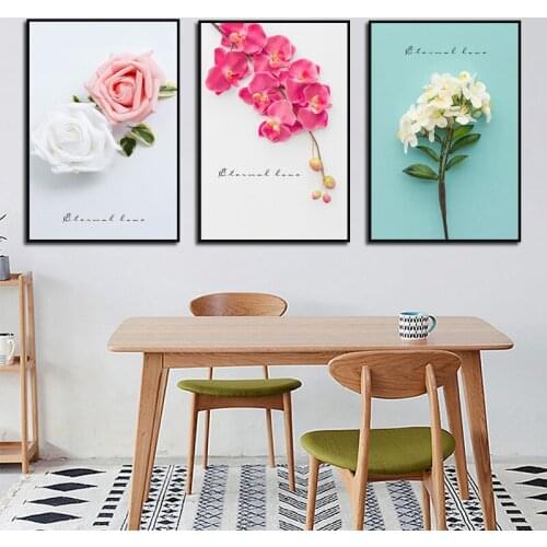 Pink Flower Wall Art Canvas Painting Nordic Plants Posters And Prints Home Decor Pictures For Living Room Dining Room Decor