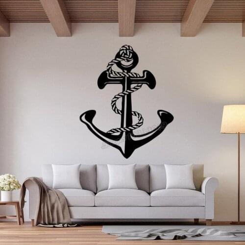 Nautical Anchor Wall Decal Sea Life Nautical Ocean Wall Stickers Bathroom Decor Vinyl Decal Waterproof Home Decor Mural B312