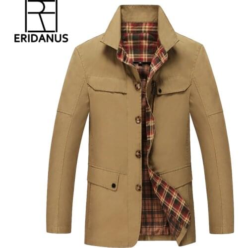 2016 Autumn New High Quality Solid Casual Jacket Male British Style Medium Length Windbreaker Jackets M-4XL M364