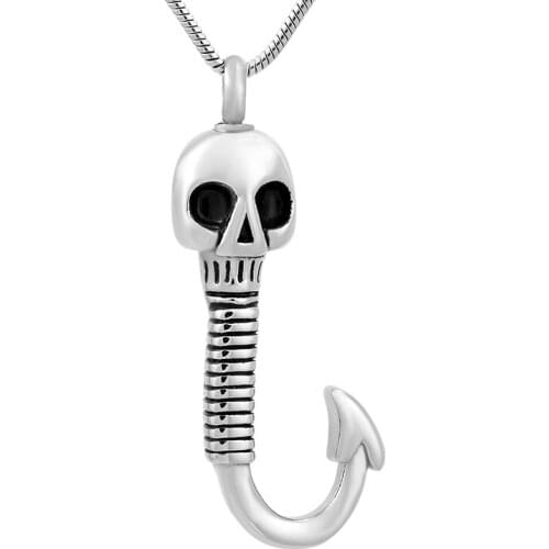 Urn Necklace For Pet/Human Ashes Skeleton Hook Stainless Steel Cremation Urn Funeral Urn Casket Jewelry