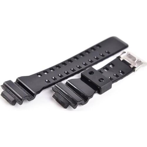 Rubber Watchbands Men Black Sport Diving Silicone Watch Strap Band Metal Buckle For g-shock Watch Accessories
