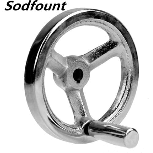 1 PCS CNC 3D Printer hand wheel Thread iron hand wheel Cast iron chrome machine handwheel M6 M10 M12 M14 M16 M20 M24