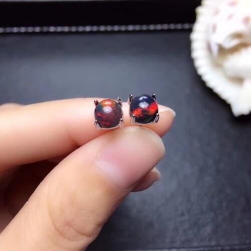 New Coming Natural and Real Black Opal Earring Natural And Real 925 sterling silver Black Opal Earring