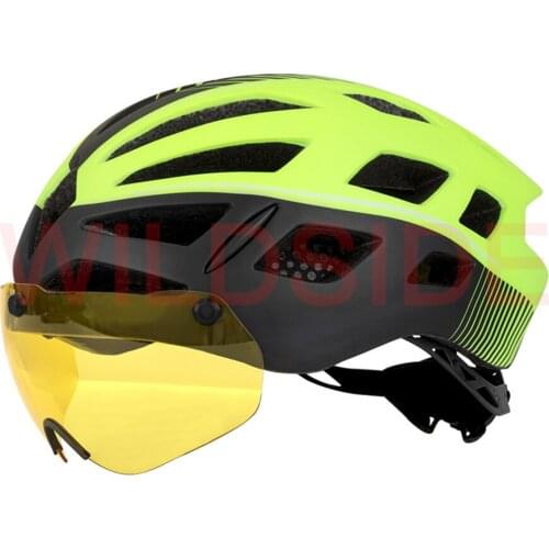 Outdoor Road Mountain Bike Helmet In-mold Riding Cycling Helmet with Visor & TT Lens Sports Mtb Bicycle Helmet