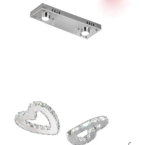 Bedroom lamp warm romantic chandeliers personality restaurant lights double heart shape master marriage room crystal lamp LED