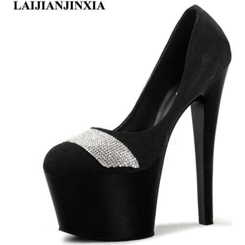 LAIJIANJINXIA Close Toe Summer Sexy 17cm High Heels Wedding Party Dress Women Pole Dance Shoes Sandals Dancing Shoes