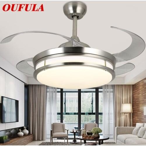WPD Modern Ceiling Fan Lights Lamps With Invisible Fan Blade Remote Control Decorative For Home Living Room Bedroom